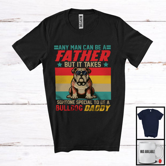 MacnyStore - Special To Be A Bulldog Daddy, Proud Father's Day Bulldog Sunglasses, Vintage Retro T-Shirt