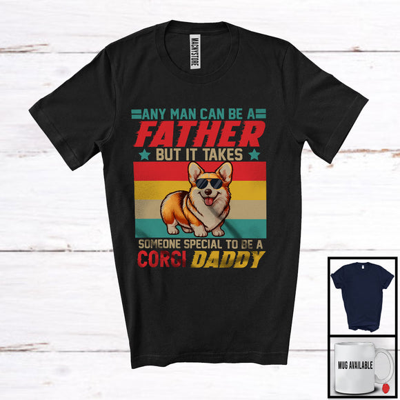MacnyStore - Special To Be A Corgi Daddy, Proud Father's Day Corgi Sunglasses, Vintage Retro T-Shirt