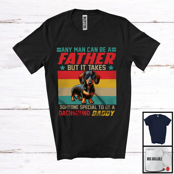 MacnyStore - Special To Be A Dachshund Daddy, Proud Father's Day Dachshund Sunglasses, Vintage Retro T-Shirt