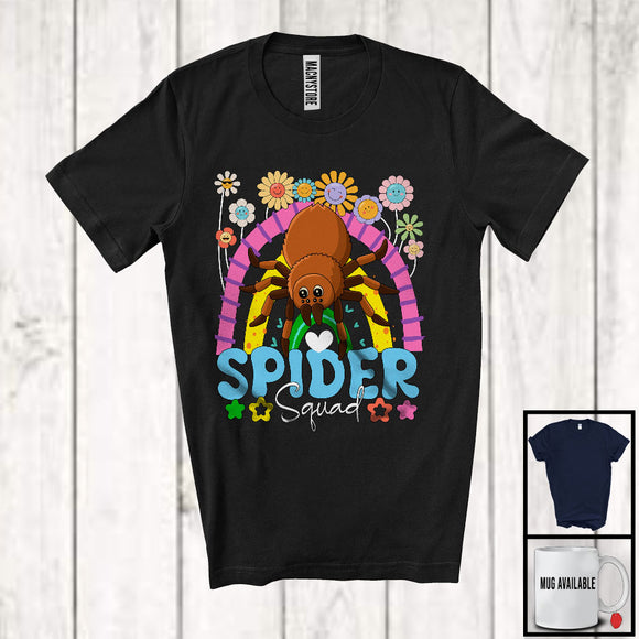 MacnyStore - Spider Squad, Adorable Flowers Rainbow Animal Lover, Floral Matching Women Girls Group T-Shirt