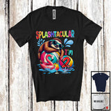 MacnyStore - Splashtacular I'm 2, Happy 2nd Birthday Pool Party Cute Sloth Lover, Matching Family Group T-Shirt