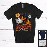 MacnyStore - Spooky Squad, Scary Halloween Costume Three Witch Boo Ghost Chicken, Pumpkin Farmer T-Shirt