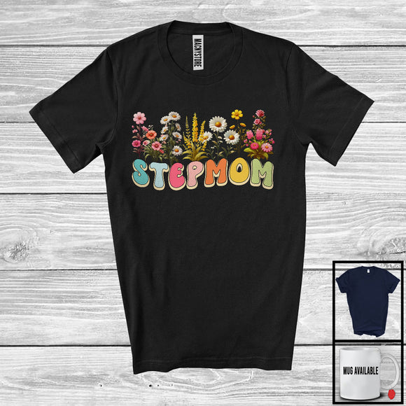 MacnyStore - Stepmom, Wonderful Mother's Day Floral Flowers, Gardening Lover Matching Family Group T-Shirt