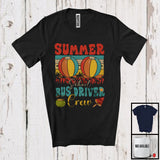 MacnyStore - Summer School Bus Driver Crew, Joyful Summer Vacation Back To School, Vintage Retro Group T-Shirt