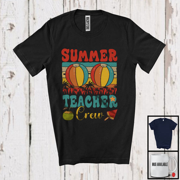 MacnyStore - Summer Teacher Crew, Joyful Summer Vacation Back To School, Vintage Retro Group T-Shirt