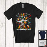 MacnyStore - Sun Conure On Christmas Tree; Adorable X-mas Lights Santa Sun Conure Bird; Snowing Family Group T-Shirt