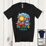MacnyStore - Surfing Squad, Joyful Summer Vacation Christmas In July Three Gnomes Waving, Hawaiian Family T-Shirt