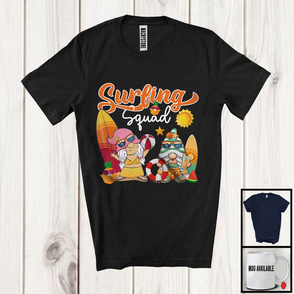 MacnyStore - Surfing Squad, Lovely Summer Vacation Christmas In July Gnomes Sunglasses, Surfer Group T-Shirt
