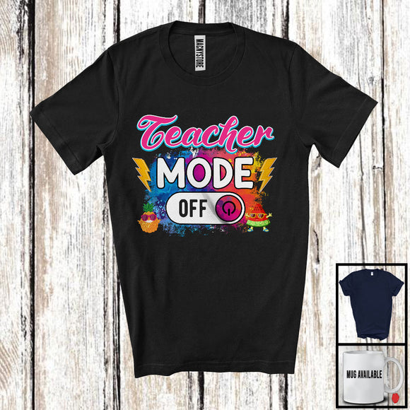 MacnyStore - Teacher Mode Off, Colorful Summer Vacation Matching Teacher Group, Travel Family Trip T-Shirt