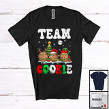 MacnyStore - Team Cookie; Merry Christmas Santa Reindeer Elf Cookies Squad; Snowing X-mas Family Group T-Shirt