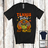 MacnyStore - Tennis Turkey Nap Repeat, Awesome Thanksgiving Fall Leaves Turkey, Sport Player Team T-Shirt