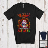 MacnyStore - Thankful For My Patients; Wonderful Thanksgiving Unicorn Turkey Plaid Rainbow; Nurse Nursing T-Shirt