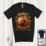 MacnyStore - Thanksgiving 2024 Thankful For My Family; Lovely Plaid Pumpkin Turkey; Autumn Family T-Shirt