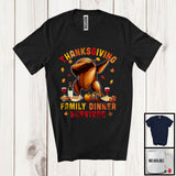 MacnyStore - Thanksgiving Family Dinner Survivor, Humorous Dabbing Roast Turkey, Pumpkin Pie Drinking T-Shirt