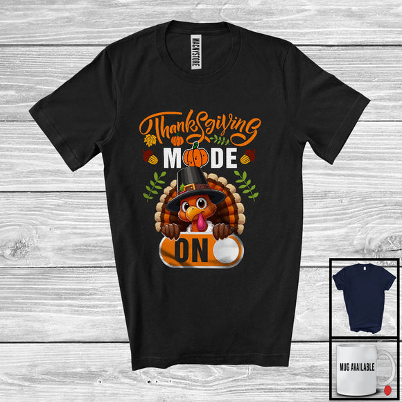 MacnyStore - Thanksgiving Mode On, Adorable Thanksgiving Turkey Lover Pumpkin, Matching Family Group T-Shirt