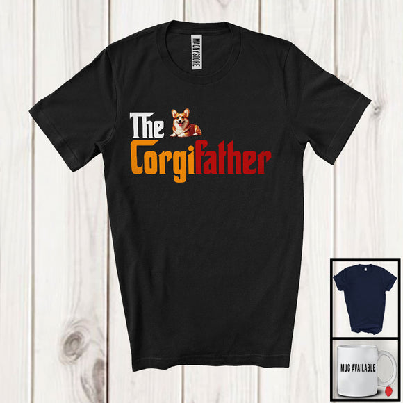 MacnyStore - The Corgifather, Lovely Father's Day Corgi Owner Lover, Vintage Matching Family Group T-Shirt