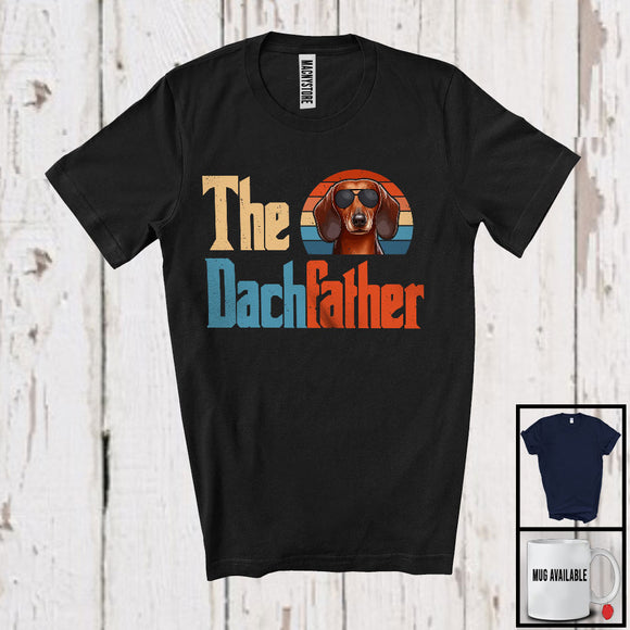 MacnyStore - The Dachfather, Lovely Father's Day Dachshund Lover, Vintage Retro Matching Family Group T-Shirt