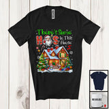 MacnyStore - There's Some Ho's In This House; Cheerful Christmas Tree House Santa; Family Group T-Shirt