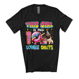 MacnyStore - This Girl Is Now 10 Double Digits, Adorable 10th Birthday Pug Lover, Dabbing Donut T-Shirt