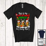 MacnyStore - This Is My Christmas Movie Watching Shirt; Joyful X-mas Three Beer Glasses; Drinking Drunker T-Shirt