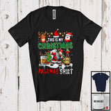MacnyStore - This Is My Christmas Pajamas Shirt; Joyful X-mas Tree Dabbing Santa Whiskey; Drinking Drunker T-Shirt