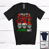 MacnyStore - This Is My Christmas Pajamas Shirt; Sarcastic X-mas Snow Three Santa Sugar Skull; Mexican Family T-Shirt