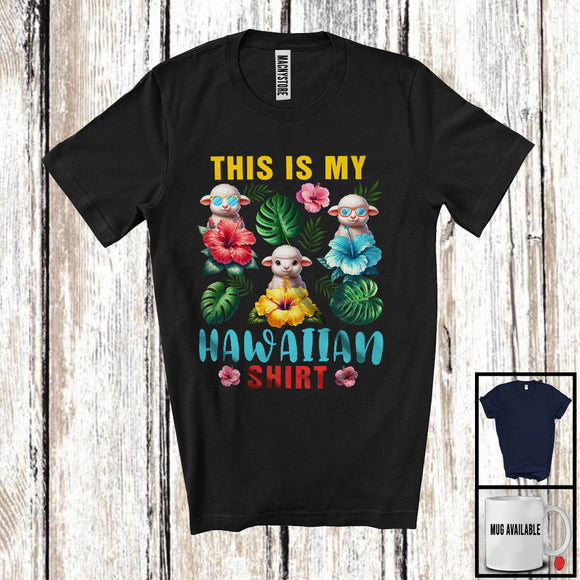 MacnyStore - This Is My Hawaiian Shirt, Lovely Summer Vacation Three Flowers Sheep, Hawaii Travel Lover T-Shirt