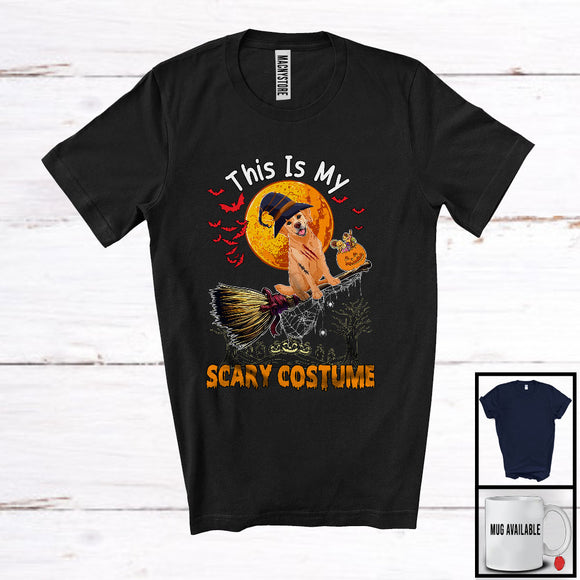 MacnyStore - This Is My Scary Costume, Adorable Halloween Labrador Retriever Owner, Witch Broomstick T-Shirt