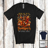 MacnyStore - This Is My Thanksgiving Pajama Shirt, Adorable Gnomes Dachshund Owner, Fall Leaves Pumpkins T-Shirt