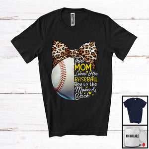 MacnyStore - This Mom Loves Her Baseball Boy, Amazing Mother's Day Leopard Pitcher Catcher, Family T-Shirt