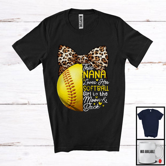 MacnyStore - This Nana Loves Her Softball Girl, Amazing Mother's Day Leopard Pitcher Catcher, Family T-Shirt