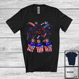 MacnyStore - Three American Flag Drum, Amazing 4th Of July Music Instruments Player, Patriotic Group T-Shirt