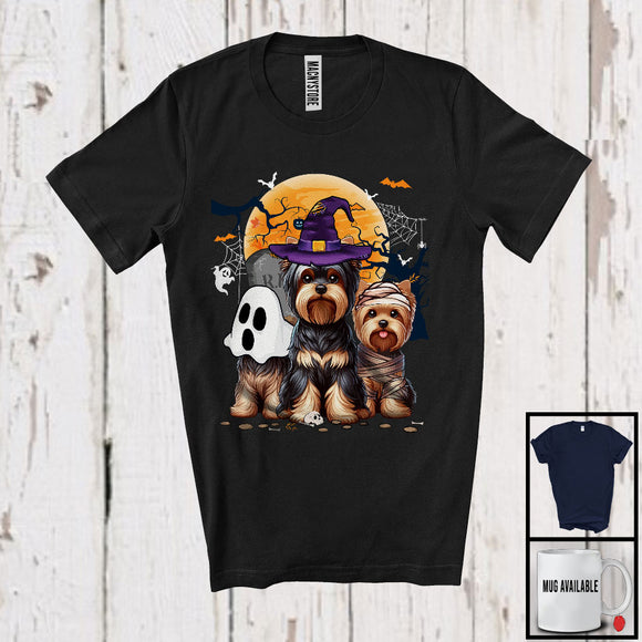 MacnyStore - Three Boo Witch Mummy Yorkshire Terrier, Adorable Halloween Costume Puppy Owner, Family T-Shirt
