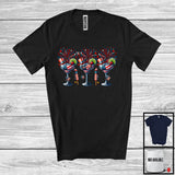 MacnyStore - Three Cocktail Glasses, Amazing 4th Of July American Flag Fireworks, Patriotic Drinking Drunker T-Shirt