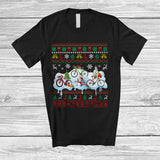 MacnyStore - Three Santa Elf Reindeer Bicycle Snowing; Awesome Christmas Sweater Snowman; Rider T-Shirt