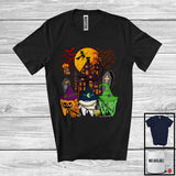 MacnyStore - Three Witch Mummy Zombie Teeth Tooth, Scary Halloween Moon, Dentist Dental Squad T-Shirt