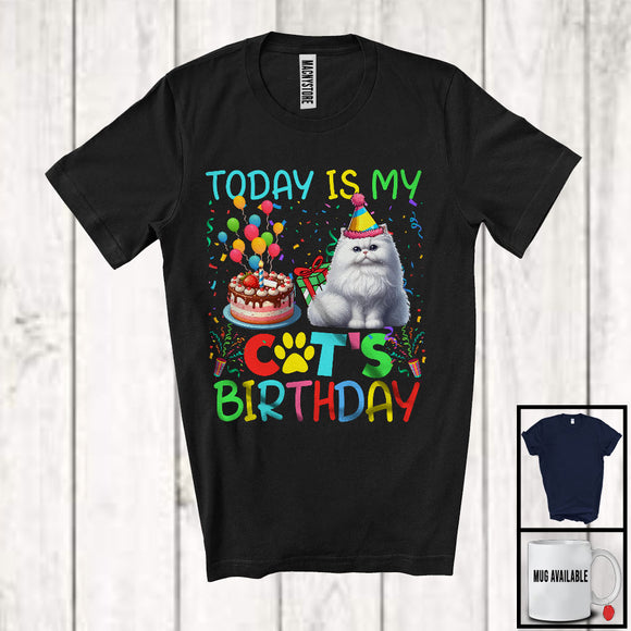 MacnyStore - Today Is My Cat's Birthday, Lovely Birthday Party Kitten Owner Lover, Friends Family Team T-Shirt