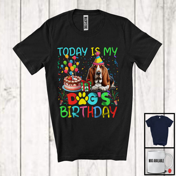 MacnyStore - Today Is My Dog's Birthday, Lovely Basset Hound Owner Lover, Friends Family Team T-Shirt