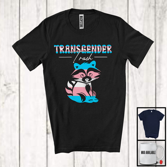 MacnyStore - Transgender Trash, Humorous LGBTQ Raccoon Animal Lover, LGBT Trans Flag Pride T-Shirt