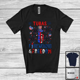 MacnyStore - Tubas Fireworks And Freedom, Proud 4th Of July American Flag Musical Instruments, Patriotic T-Shirt