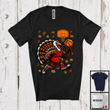 MacnyStore - Turkey Playing Basketball, Awesome Thanksgiving Turkey Sport Player Team, Trainer Fall Leaves T-Shirt