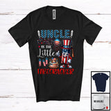 MacnyStore - Uncle Of The Little Firecracker, Adorable 4th Of July Birthday Firework, US Flag Family Patriotic T-Shirt