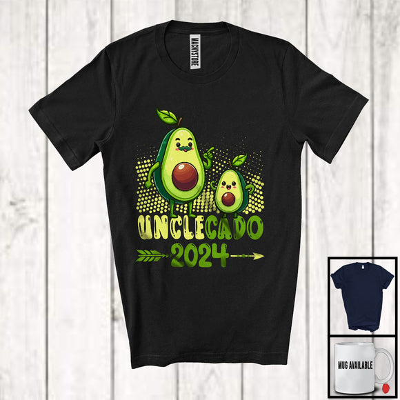 MacnyStore - Unclecado 2024, Wonderful Father's Day Avocado Lover, Fruit Vegan Uncle Family Group T-Shirt