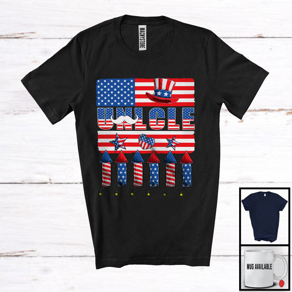 MacnyStore - Unlcle, Awesome 4th Of July Father's Day American Flag, Matching Family Patriotic Proud T-Shirt