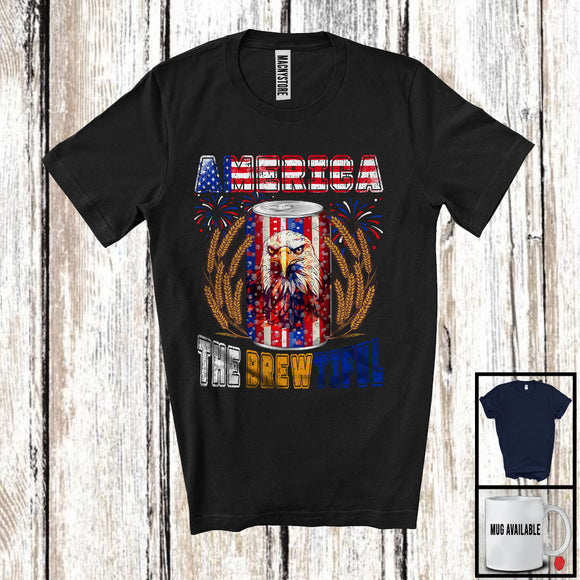MacnyStore - Vintage America The Brewtiful, Amazing 4th Of July Beautiful Beer Drinking, Drunker Patriotic T-Shirt