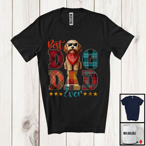 MacnyStore - Vintage Best Dog Dad Ever, Happy Father's Day Plaid Cockapoo Sunglasses, Daddy Family T-Shirt