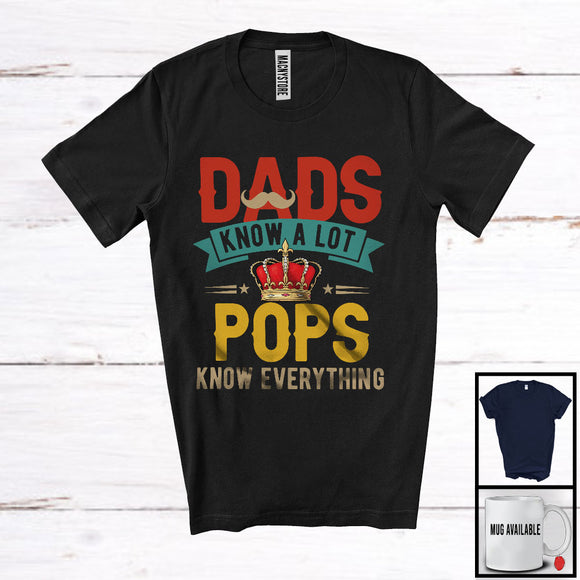 MacnyStore - Vintage Dads Know A Lot Pops Know Everything, Humorous Father's Day Mustache, Family Group T-Shirt