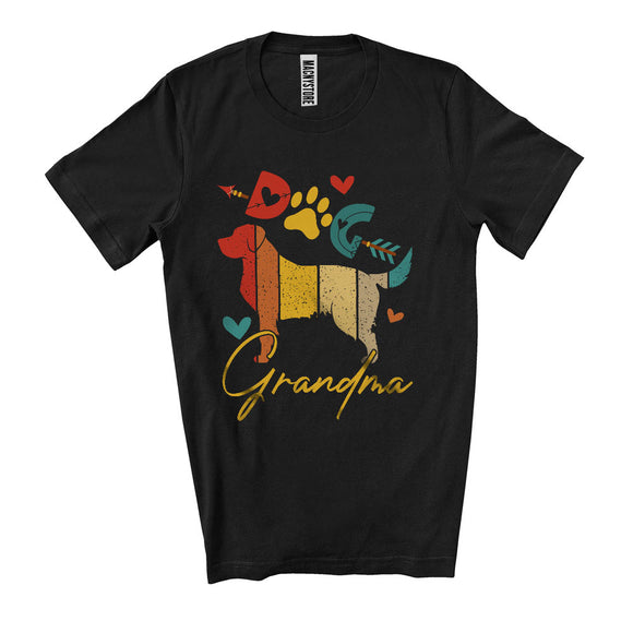 MacnyStore - Vintage Dog Grandma, Amazing Mother's Day Dog Shape, Matching Girls Women Family Group T-Shirt