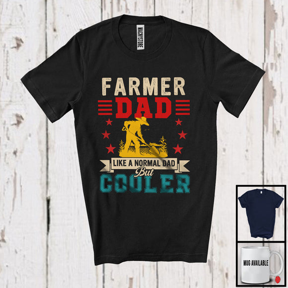 MacnyStore - Vintage Farmer Dad Definition Normal Dad But Cooler, Proud Father's Day Careers, Family T-Shirt