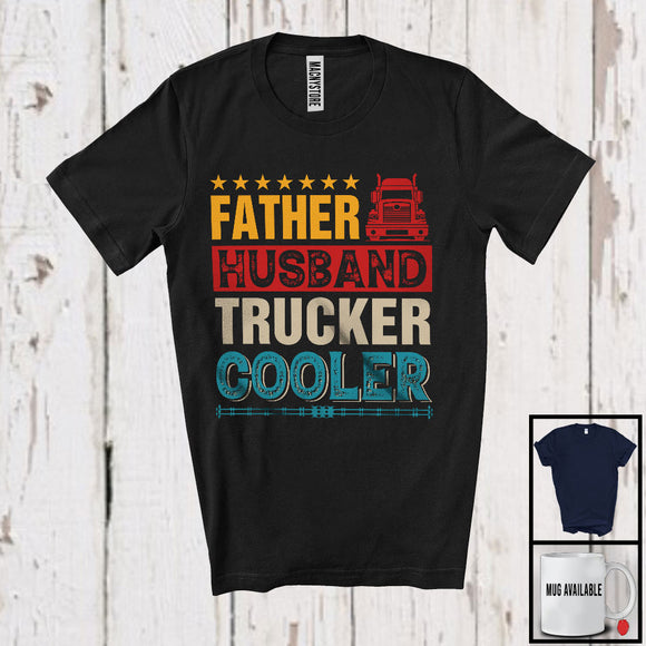 MacnyStore - Vintage Father Husband Trucker Legend Cooler, Awesome Father's Day Careers Proud, Family T-Shirt